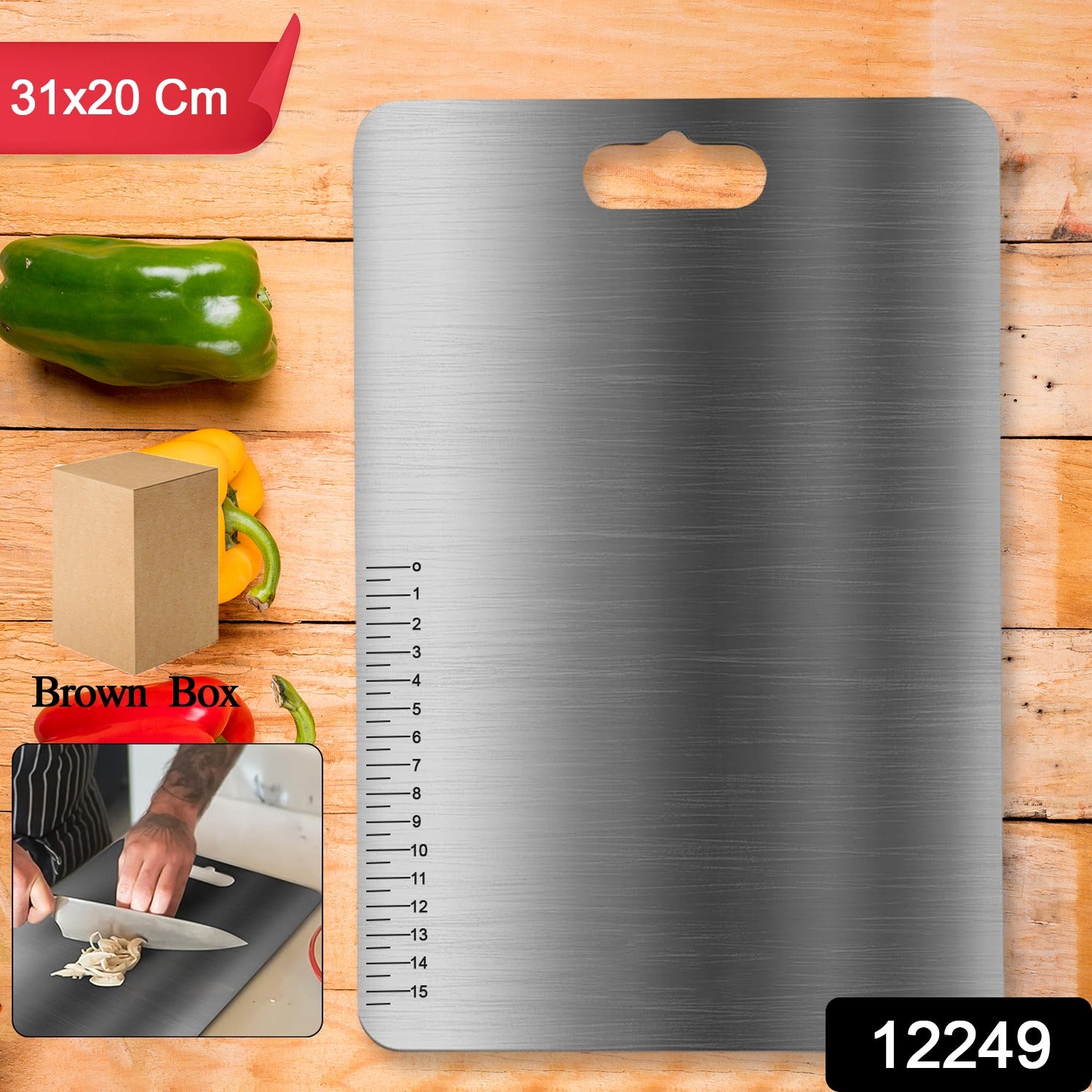 Stainless Steel Vegetable Fruit Cutting Chopping Board (3120 Cm 1 Pc) Stainless Steel Vegetable Fruit Cutting Chopping Board (3120 Cm 1 Pc)